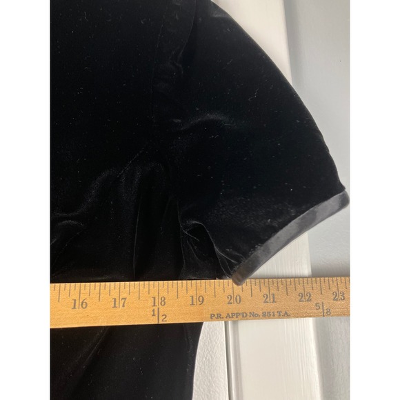 Women's 90s Black Velvet Evening Party Dress Sheath Plus sz 14 - Picture 4 of 8